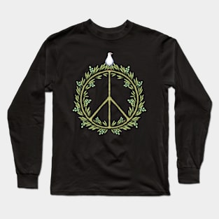 Peace symbol  with olive tree Long Sleeve T-Shirt